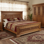 Solid-Sheesham-Pakistani-bed-set-with-carved-wooden-headboard